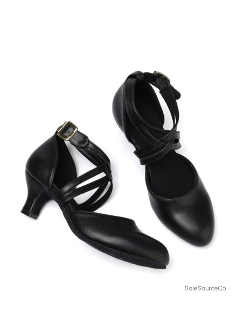 Character Shoes Women 2 Inch Heel Closed Toe Dance Shoes Faux Leather Tango
